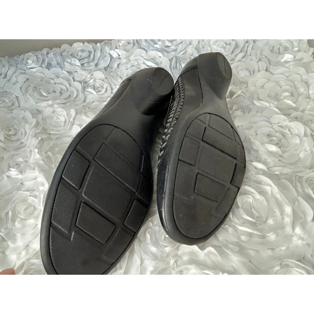 Natualizer Leather Flats Loafer‎ Shoes Women's 9 M Black Braided Weave Comfort